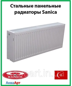 Sanica сталевий радіатор 33k 300*1000